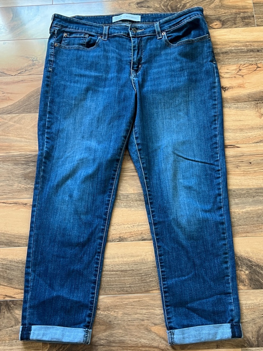 Boyfriend Mid Rise Jeans Women Size 16 Blue Denim Levi’s Signature